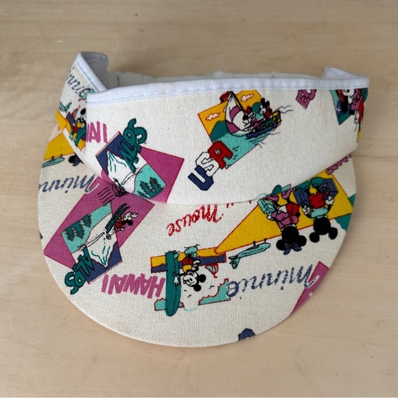 Disney Vintage 70's/80's Mickey Mouse Gang Beachy Hawaii Visor - Picture 1 of 6